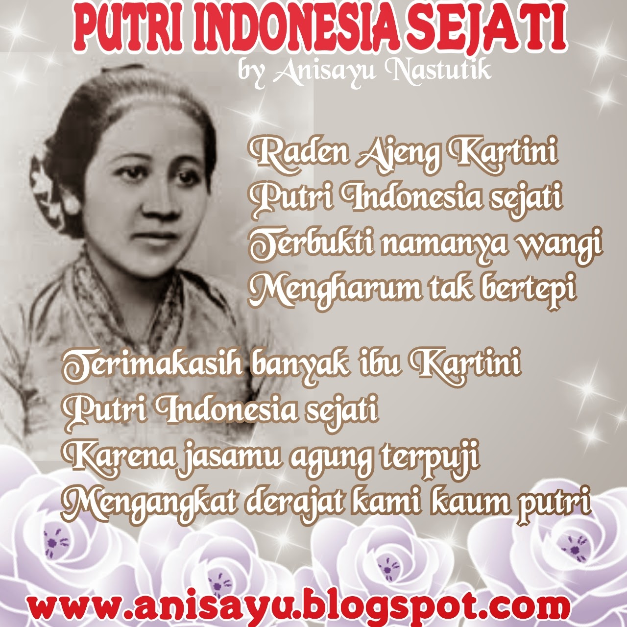 PUISI CINTA BY ANISAYU Puisi Hari RA Kartini Putri Indonesia Sejati jpg (1280x1280)