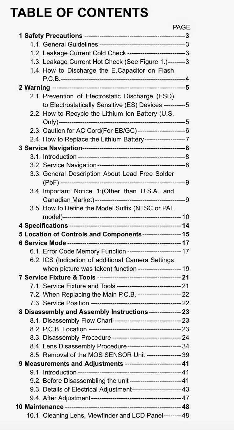 Panasonic Lumix DMC-FZ150 / Leica V-Lux 3 Service Repair Manual