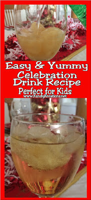 Let your kids in on the celebration with this kid friendly Celebration drink perfect for any holiday or occasion.  It's quick, easy, and really yummy!