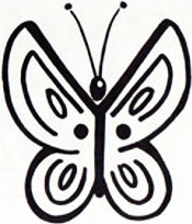 Menggambar kupu-kupu dengan huruf Y