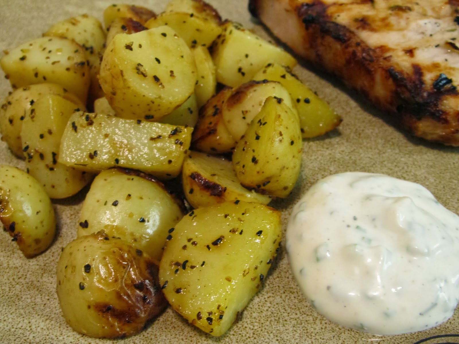 Jenn's Food Journey Grilled Lemon Pepper Potatoes with Sour Cream and