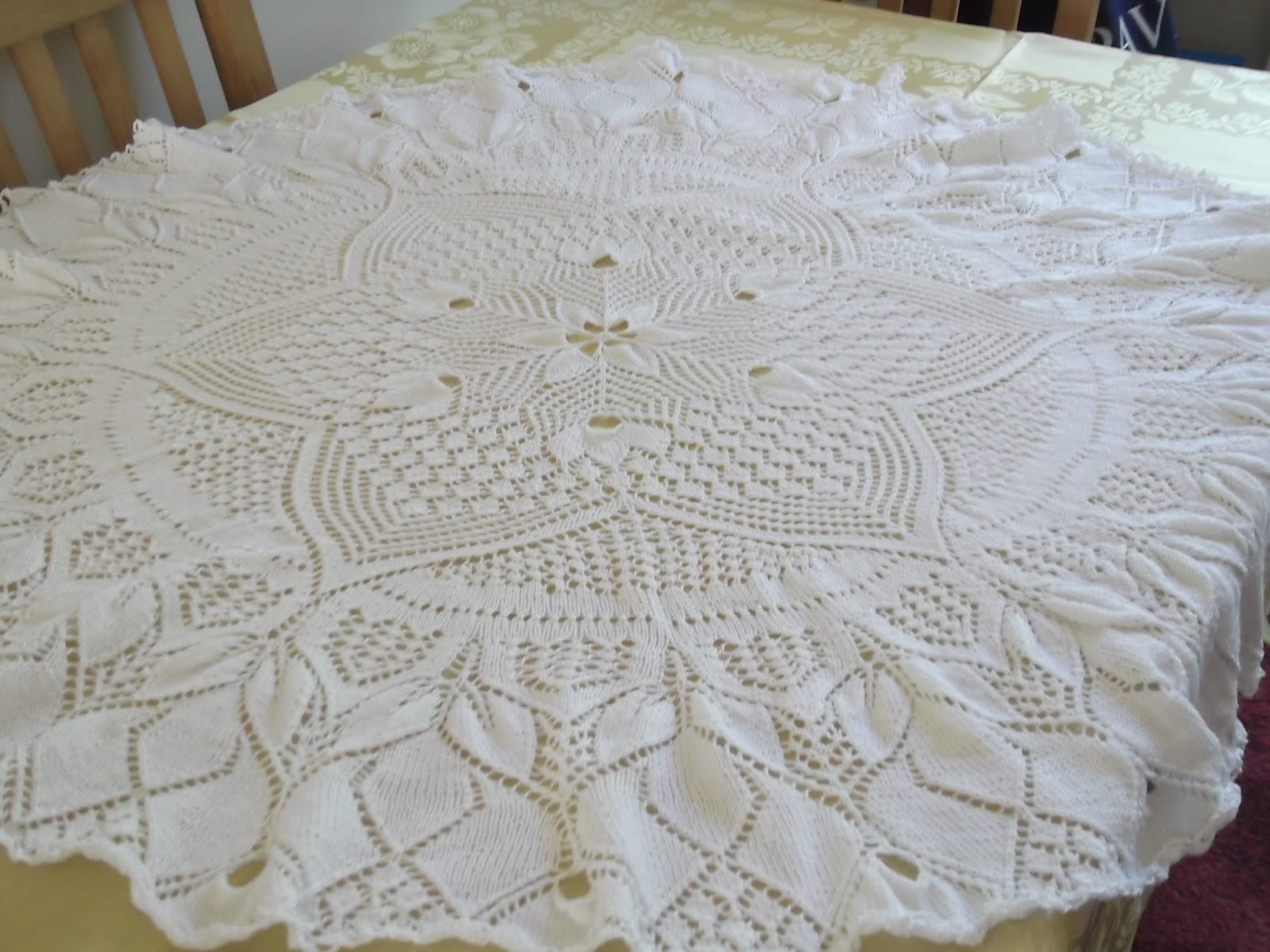 Margarets Designer Cards Knitted Tablecloth and Baby Clothes