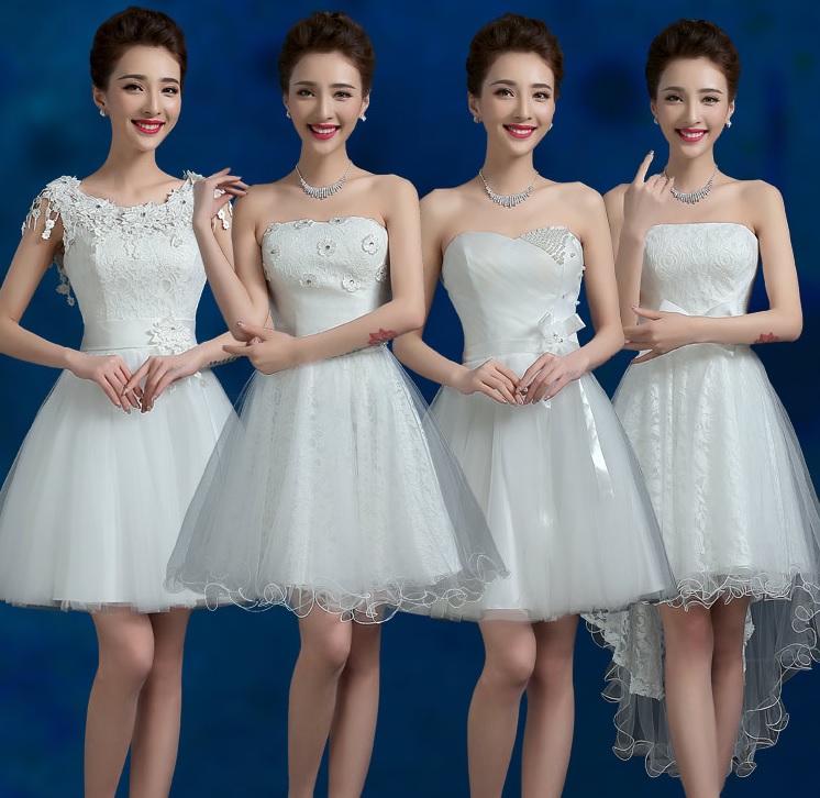4-Design Off-White Midi Bridesmaids Dress
