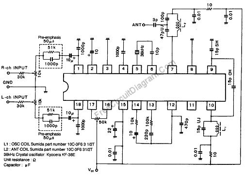 electronic hobby circuits: stereo fm wireless transmitter circuit diagram