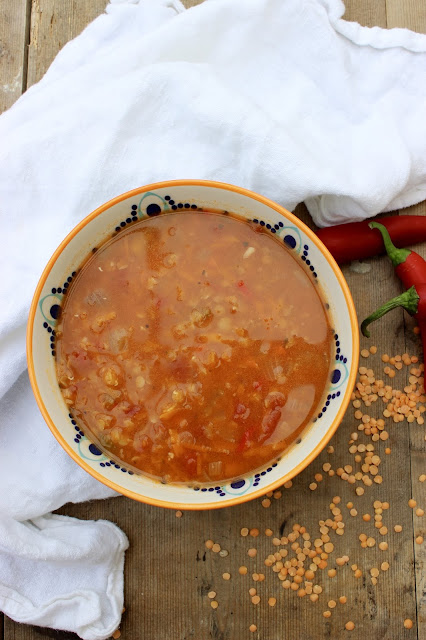 spicy red lentil soup