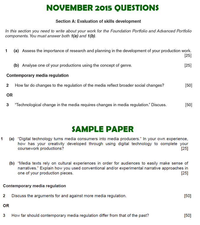 Media Regulation Past A2 OCR + CIE Exam Questions compiled