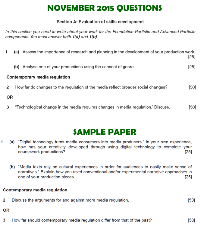 Media Regulation: Past A2 OCR + CIE Exam Questions compiled