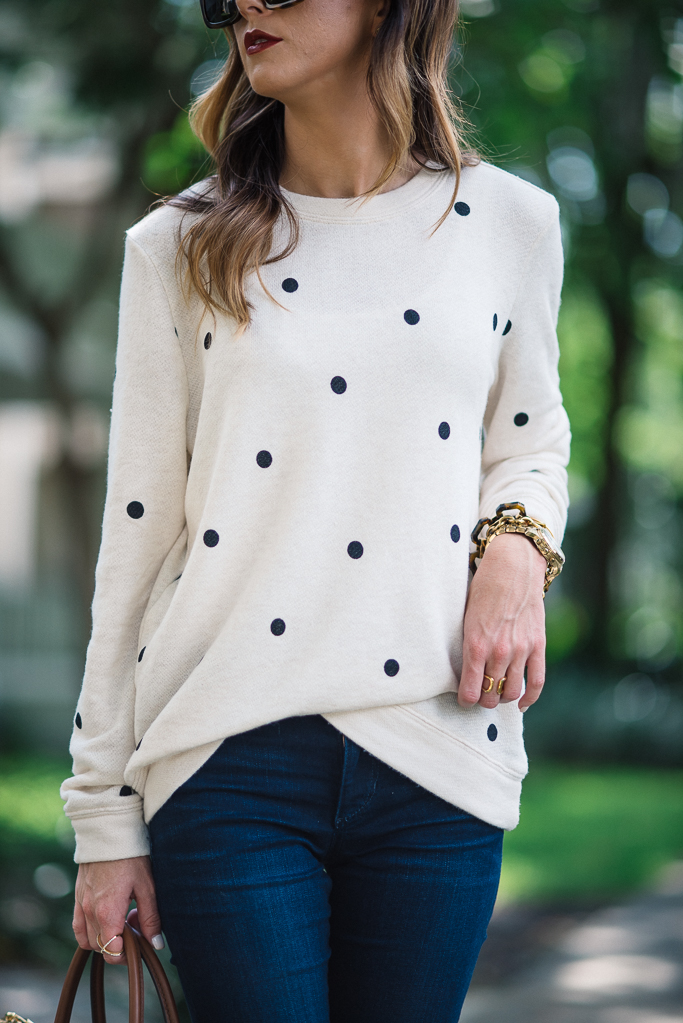 Sequins and Things: POLKA DOT SWEATSHIRT + THE PERFECT FALL BOOTIE