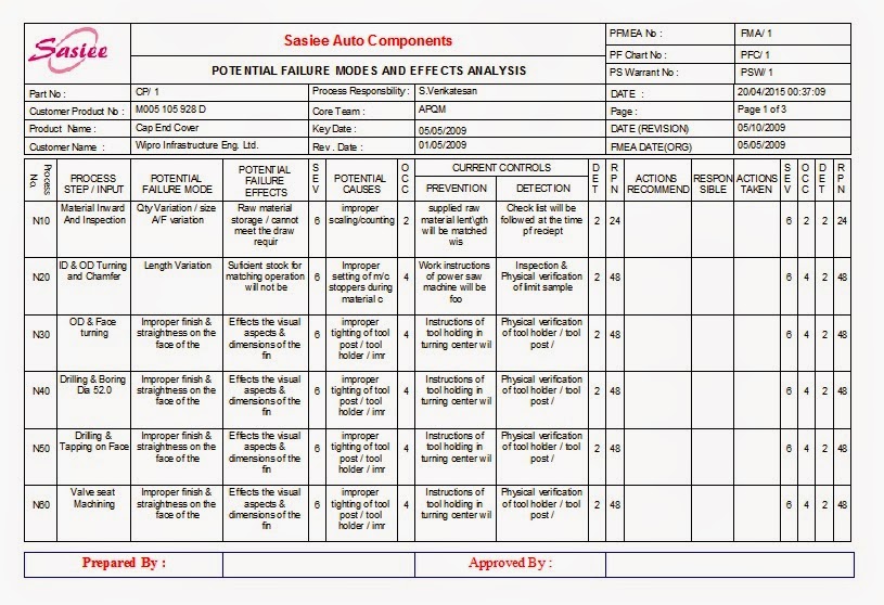 SSI MANAGEMENT SOLUTIONS FMEA