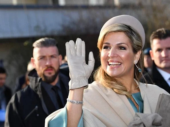 Queen Maxima visit Germany Maxima wore Natan dress, Natan clutch bag