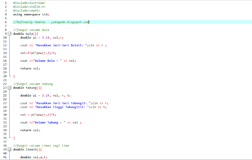 Contoh Perulangan Bertingkat C++