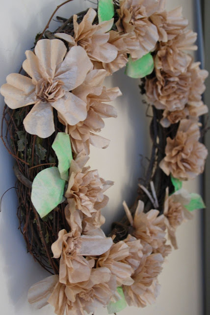 The larger wreath The larger wreath I made is hanging in our hallway.