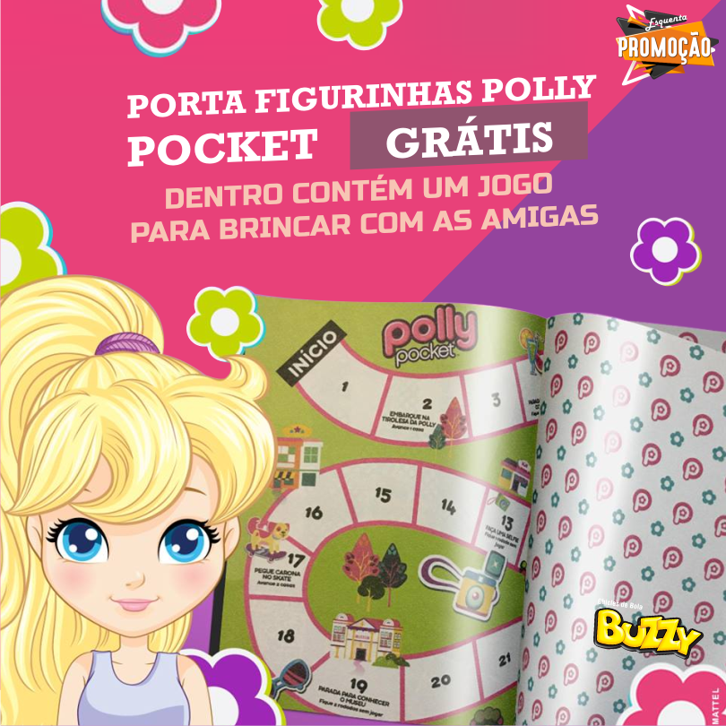 Brindes Grátis - Porta-Figurinhas Polly Pocket com Jogo