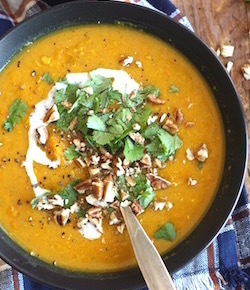 butternut squash & red lentil coconut curry soup recipe by seasonwithspice.com