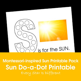 Montessori-inspired Sun Printable Pack: Sun Do-a-Dot Printable