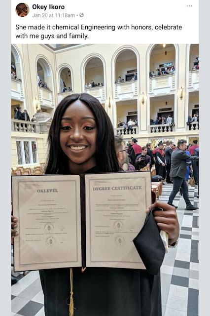  Photos: Beautiful 22-year-old Nigerian lady graduates with First Class Honours in Chemical Engineering from a Hungary university
