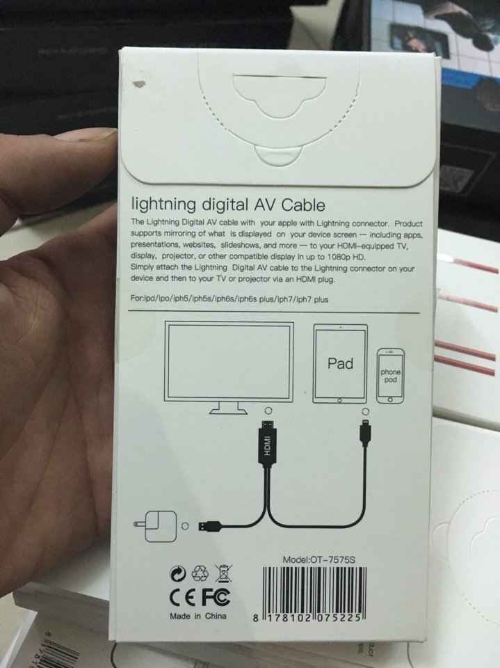 Cáp chuyển đổi Lightning iPhone 5 6 7 iPad Mini sang HDMI giá rẻ