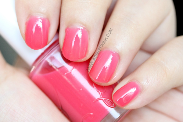 Etude House nail polish PK001 - Cherry Blossom syrup close up on nails