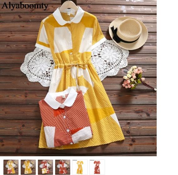 Yellow Brown Dress - Vintage Womens Clothing For Sale