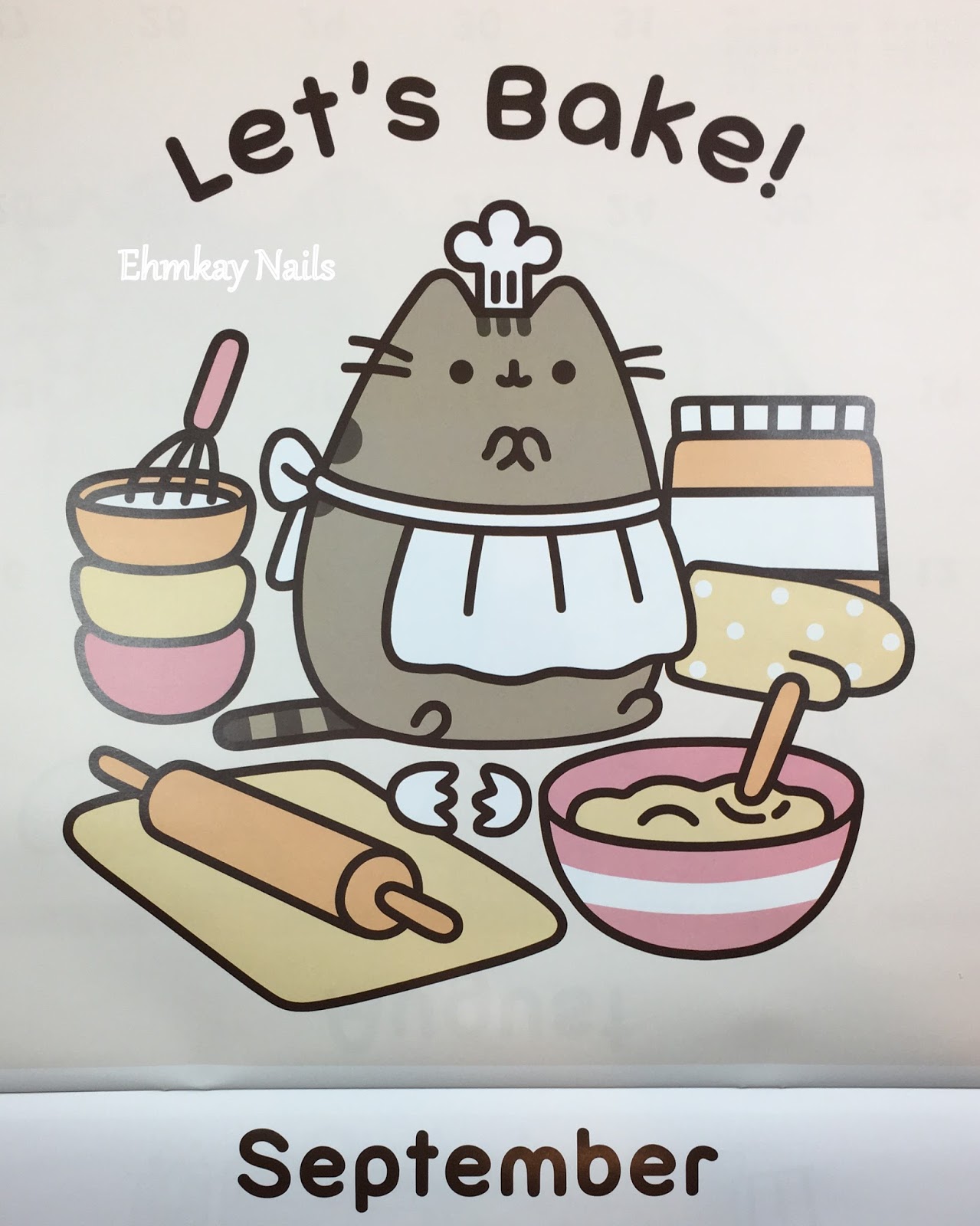ehmkay nails: Pusheen Calendar Series: September 2017 Pusheen Baker