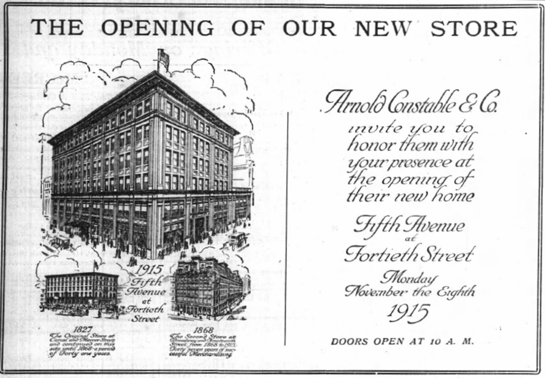 The Department Store Museum Arnold, Constable & Co. New York City, New