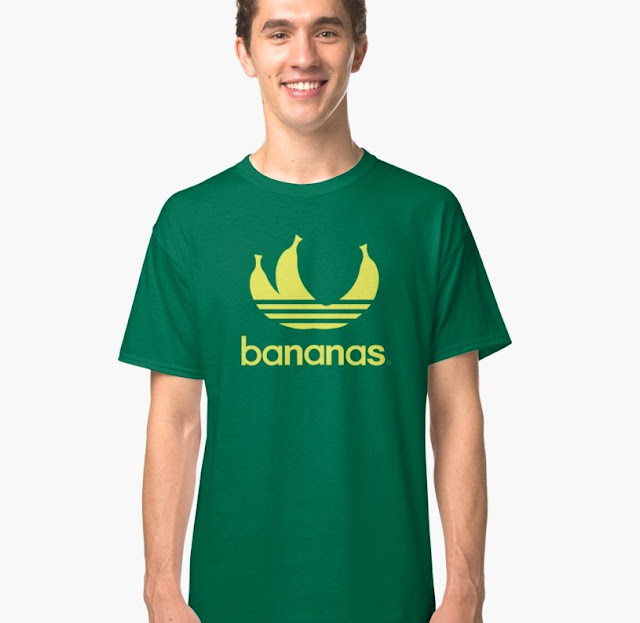 Bananas parody logo T-shirt in banana yellow