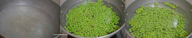 Step 2 - blanch the deshelled peas