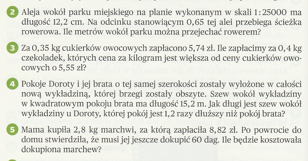 Zadania Tekstowe Klasa 5 Sprawdzian matma 4 U: KLASA 5 - zadania tekstowe