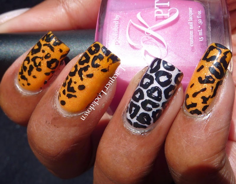 Lacquer Lockdown - Polished by KPT, Polished by KPT Let's Get Peachy!, Polished by KPT Sunday Rose, MoYou London, Pro Collection 04 XL, leopard print nails, jagaur print nails, leopard nail art, animal print nails, animal print inspired nail art, diy nail art, diy nails, cute nail art ideas, cute nails , stamping, nail art, thrermal polish