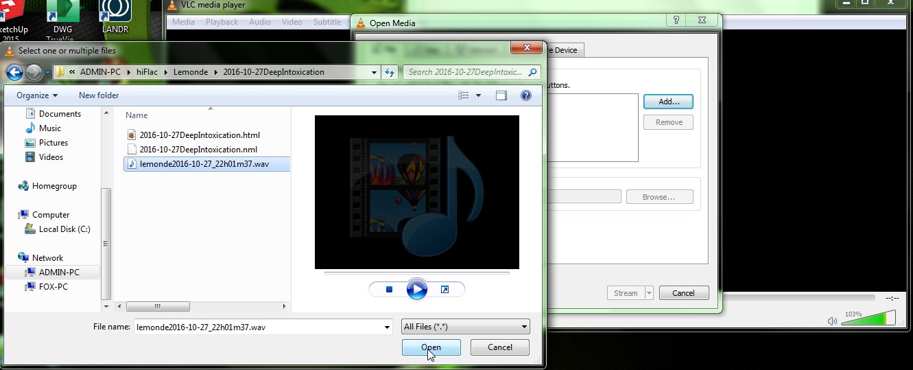 dj lo Stream files from VLC