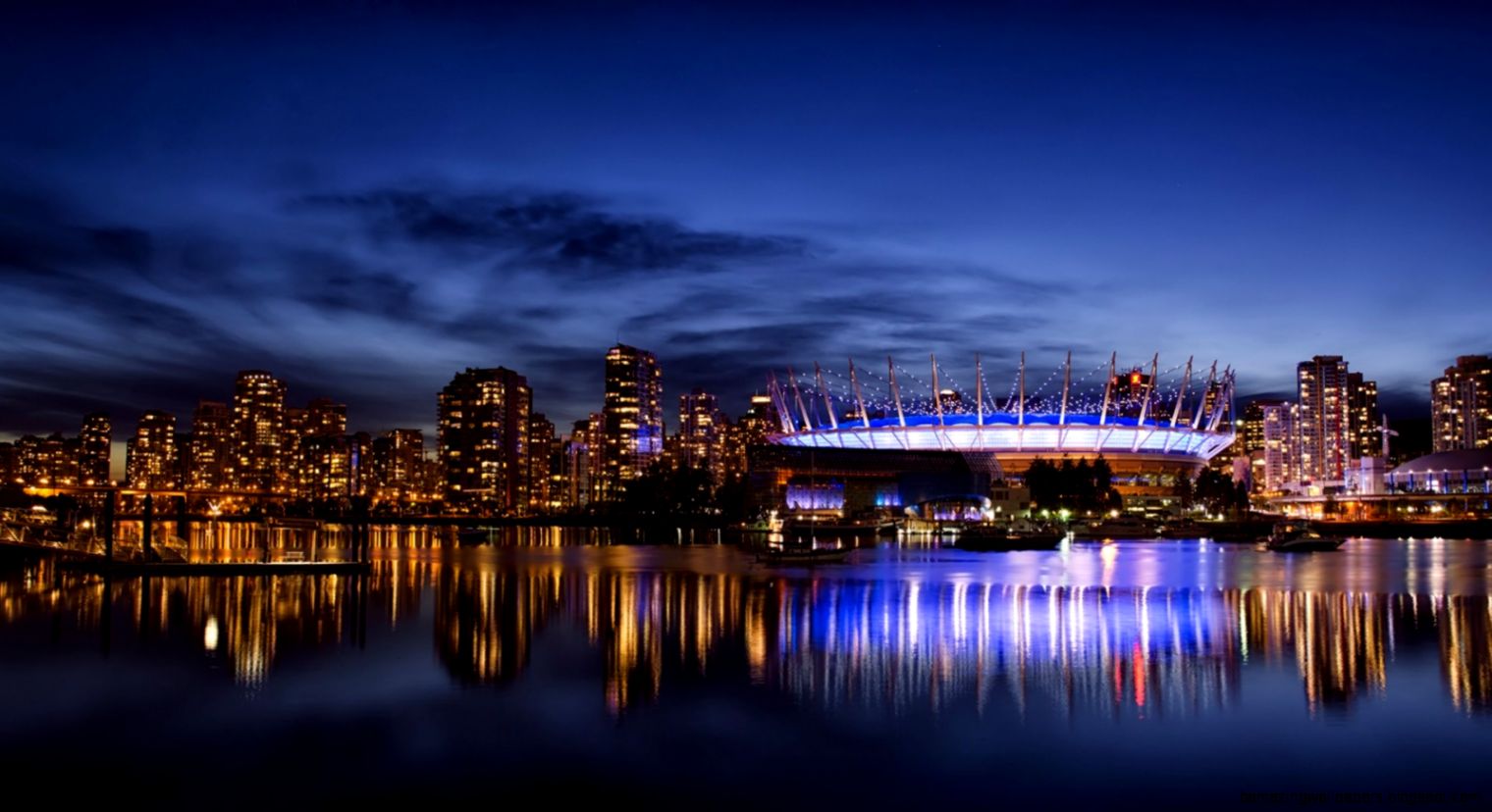 Vancouver City Night Blue Sky Wallpapers   1600x900   380682