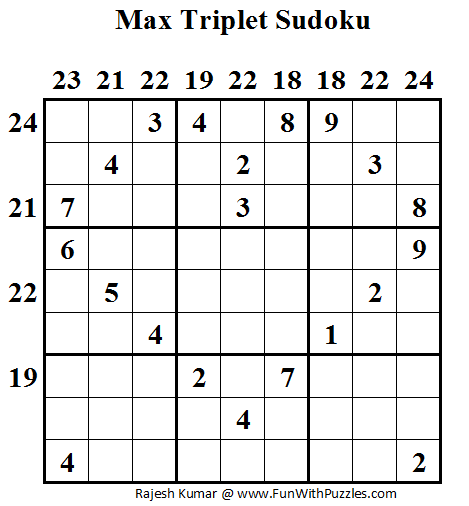 Max Triplet Sudoku (Daily Sudoku League #49)