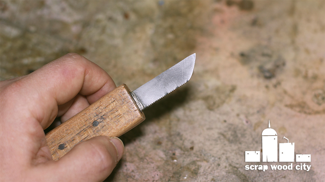 scrap wood city How I made a mini hacksaw blade knife