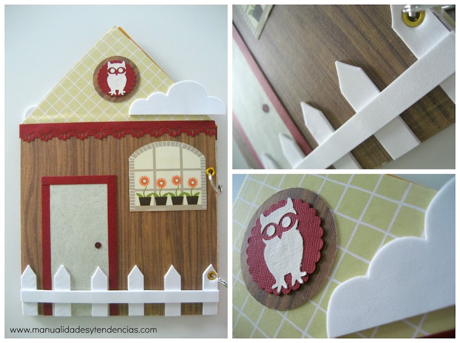 álbum hecho a mano en forma de casa