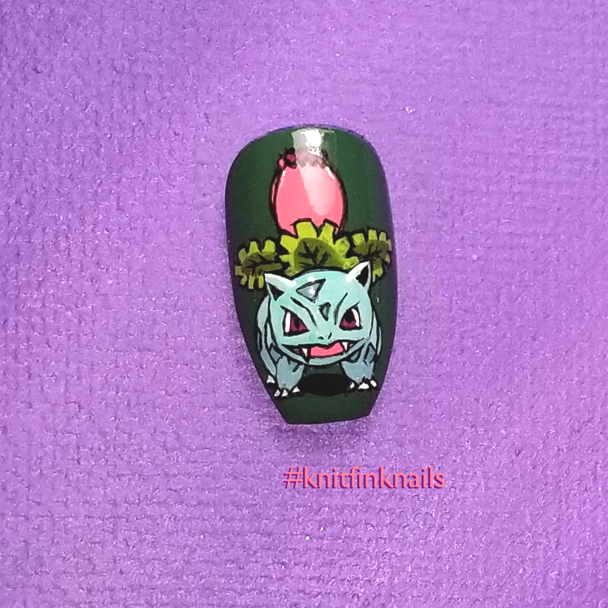 Knitfink crafts everything... Pokedex Nails 001 003 Bulbasaur