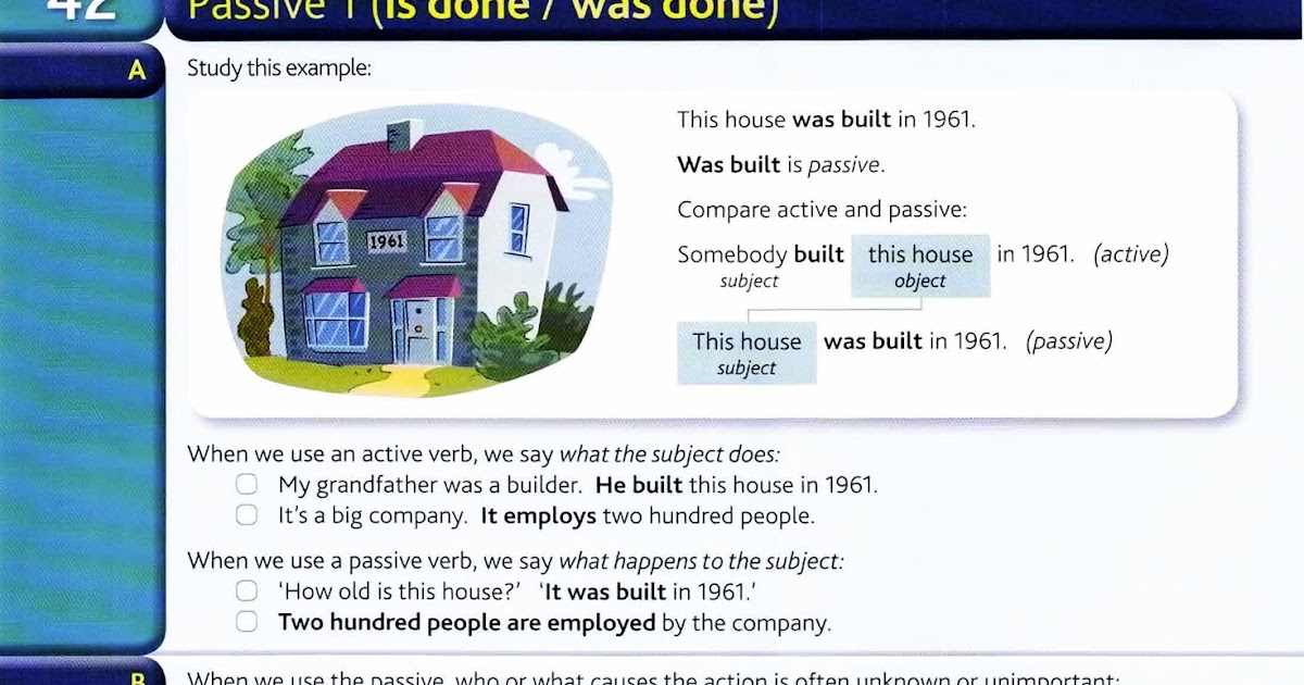 Unit 42 Passive 1 (is done/ was done) English Grammar in Use