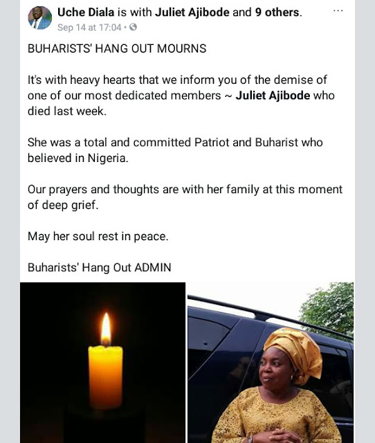  Female lawyer and hardcore Buhari supporter reportedly murdered; her mobile phone, ATM card, Laptop stolen