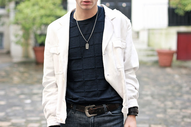 APC SWEATER PULL - Dries Van Noten Jacket - COS Snood - Lee Jeans - BLOG MODE HOMME - MENSFASHION