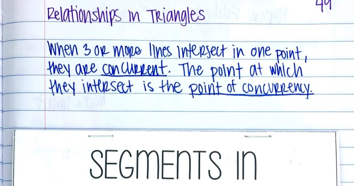 Relationships in Triangles INB Pages Mrs. E Teaches Math