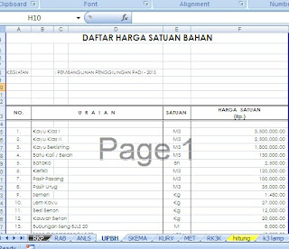 RAB excel Bangunan Penggilingan Padi 3