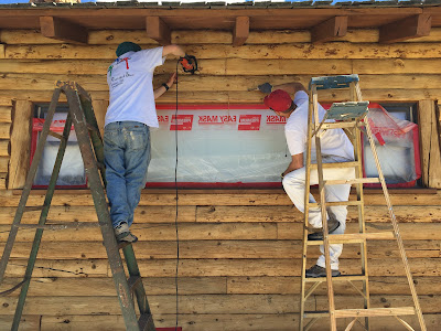 log home chinking, chinking repair, cabin