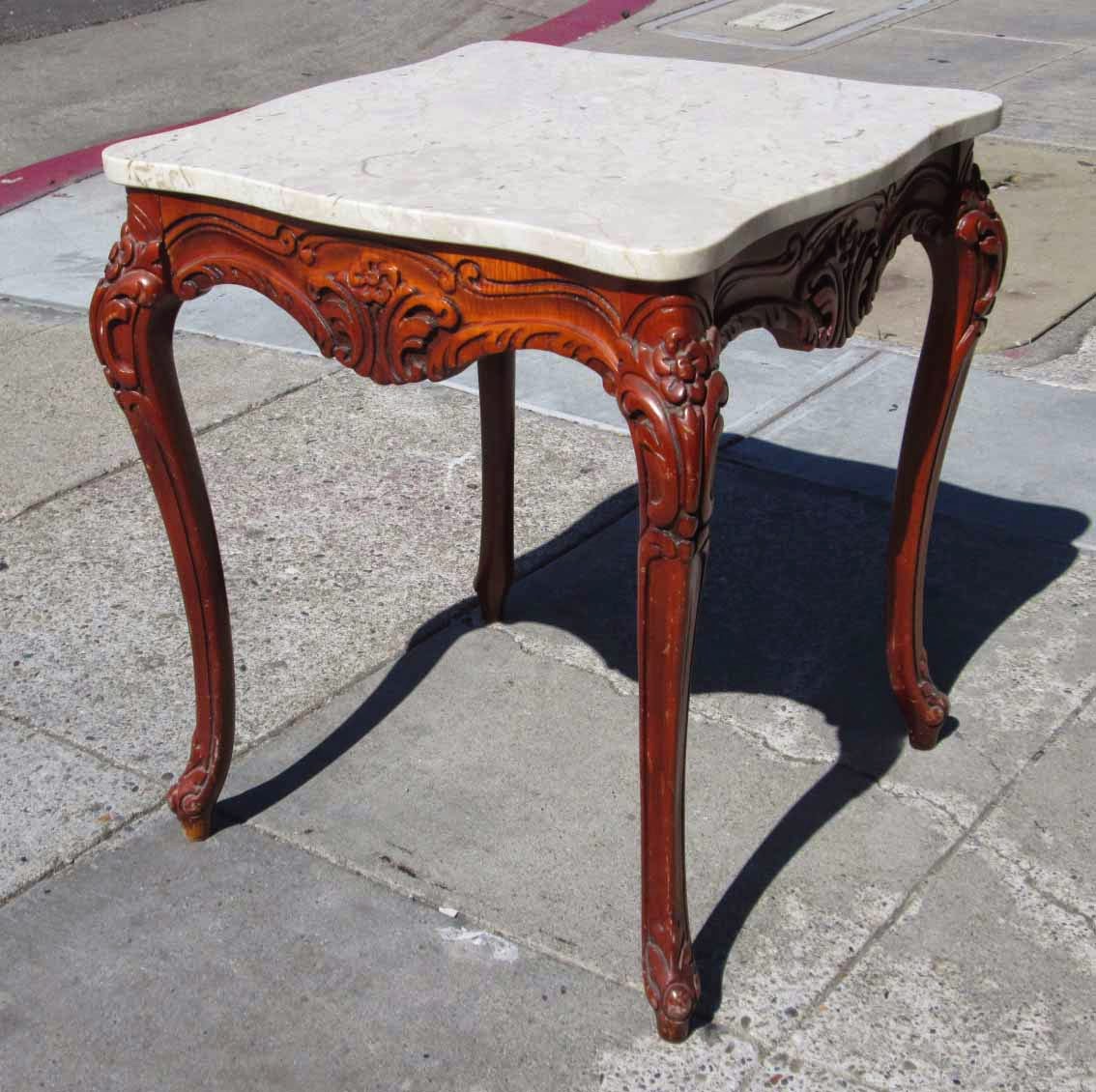 UHURU FURNITURE & COLLECTIBLES SOLD Marble Top French Provincial End