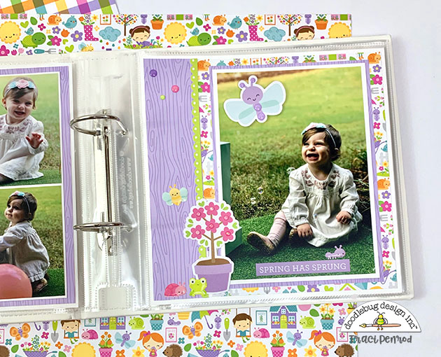Spring Scrapbook Page Layout with flowers, butterflies, & the Doodlebug Simply Spring Collection