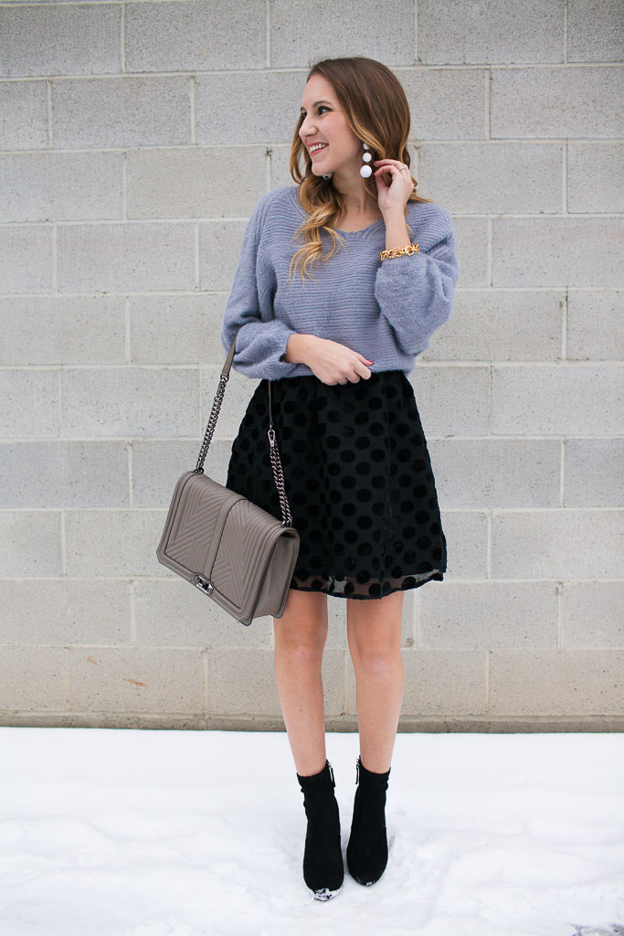 Fuzzy Sweater and a Polka Dot Skirt - Twenties Girl Style
