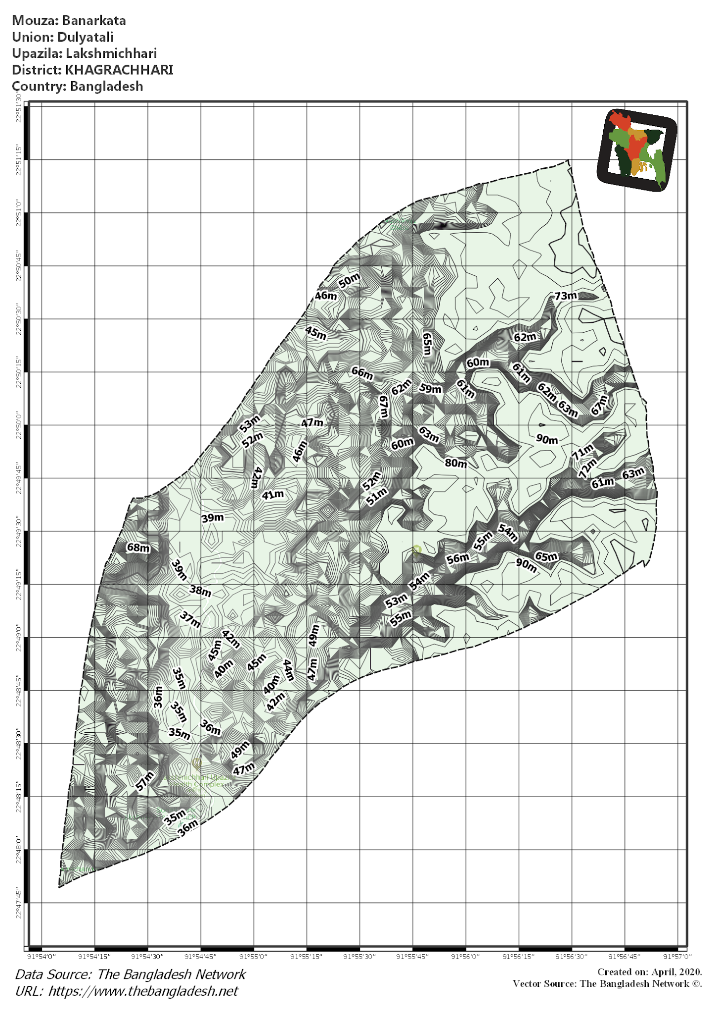 Map of Banarkata Mouza of Lakshmichhari Upazila, KHAGRACHHARI Map of Banarkata Mouza of Lakshmichhari Upazila, KHAGRACHHARI, Bangladesh.