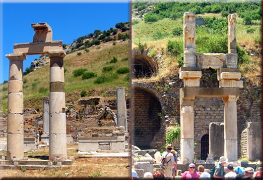 E: Prytaneon, F: Temple of Domitian