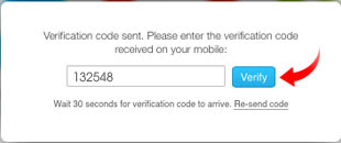 Nhập mã xác minh điện thoại Nhập mã xác minh điện thoại