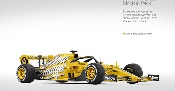 Download Free Formula 1 2020 Mockup Pack PSD Mockup Template