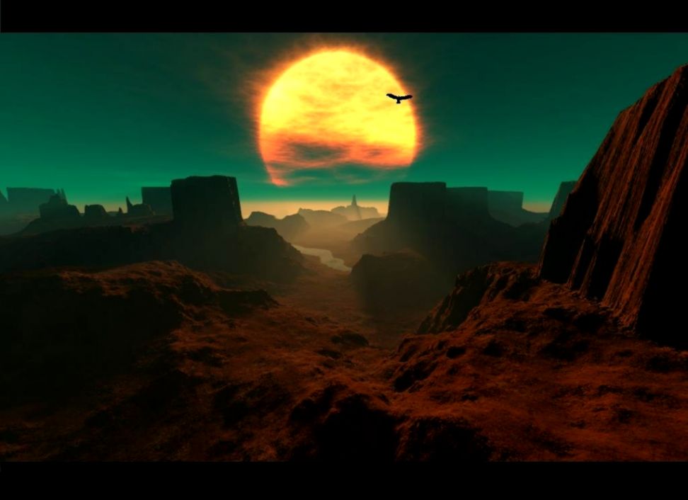 Sun falling down in desert background in 1024x768 resolution  HD