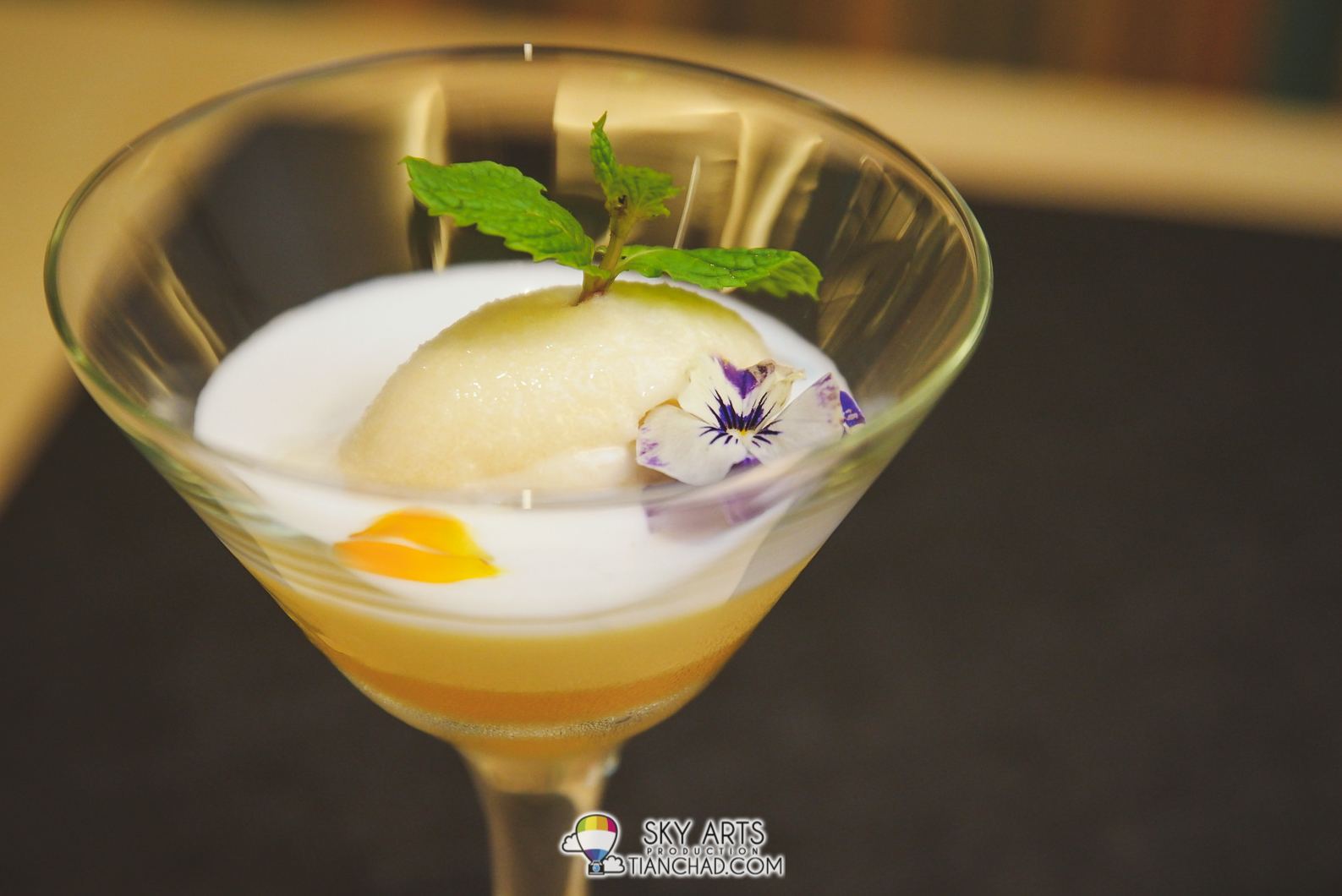 Coconut Bavarois with Pineapple Jelly in Pina Colada Style